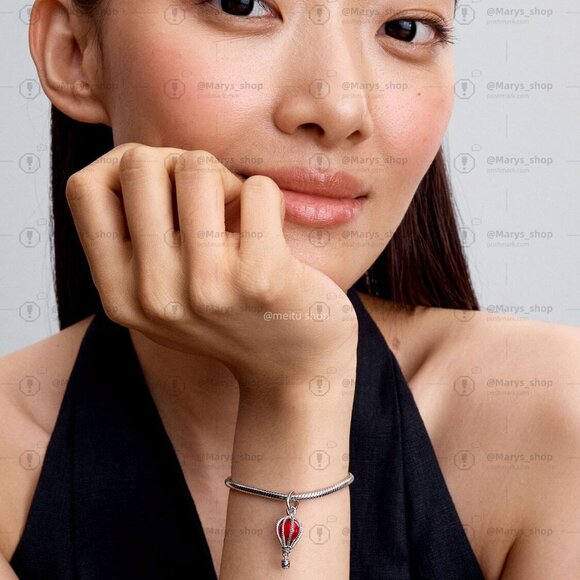 Pandora Hot Air Balloon Murano Glass Dangle Charm - Picture 5 of 6